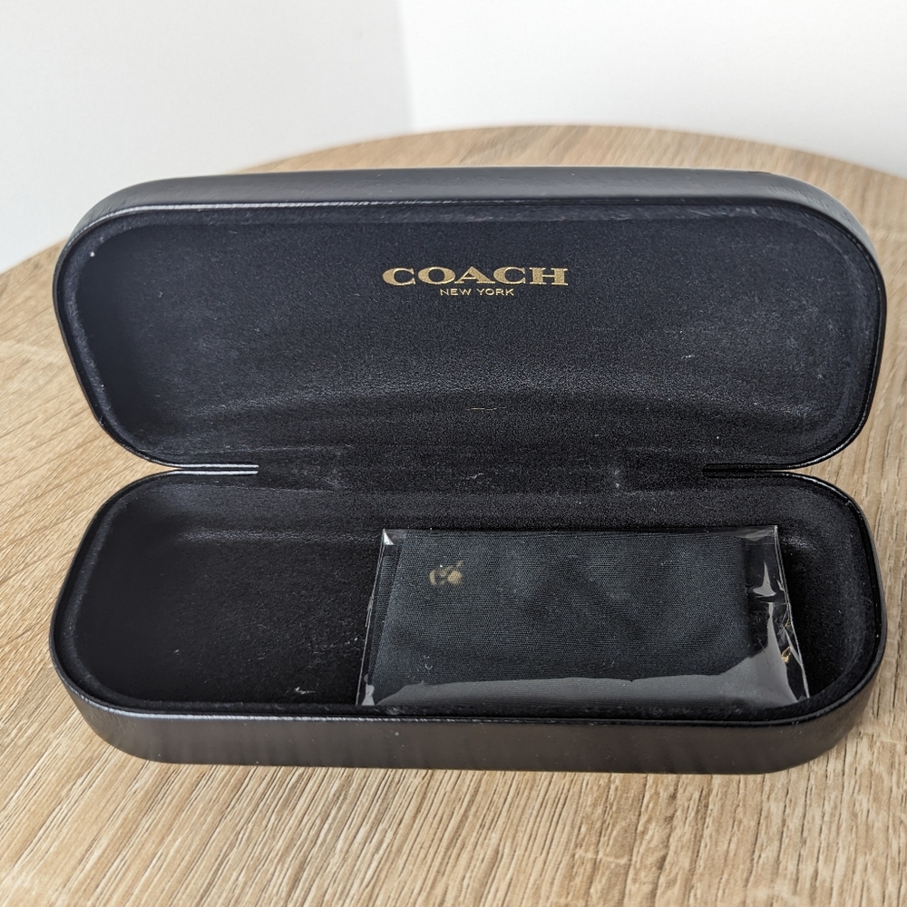 Coach Hardcase Glasses Holder Black Clamshell